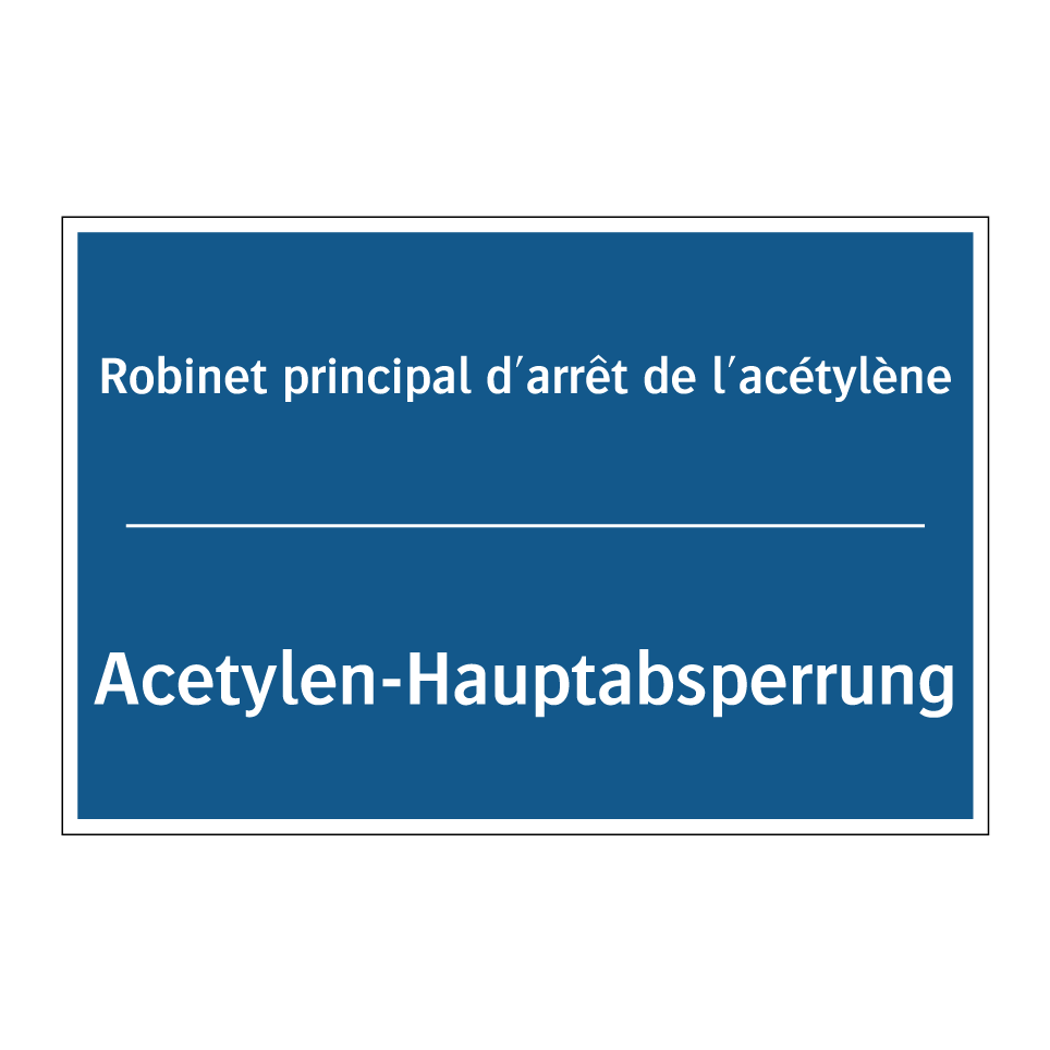 Acetylen-Hauptabsperrung - Robinet principal d'arrêt de l'acétylène /.../