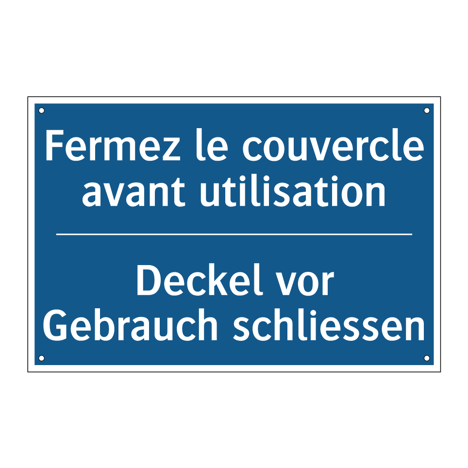 Deckel vor Gebrauch schliessen - Fermez le couvercle avant utilisation /.../