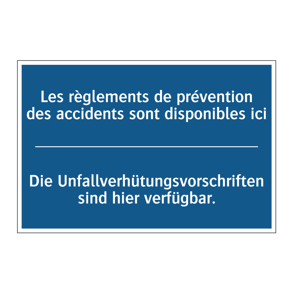 Die Unfallverhütungsvorschriften /.../ - Les règlements de prévention des /.../