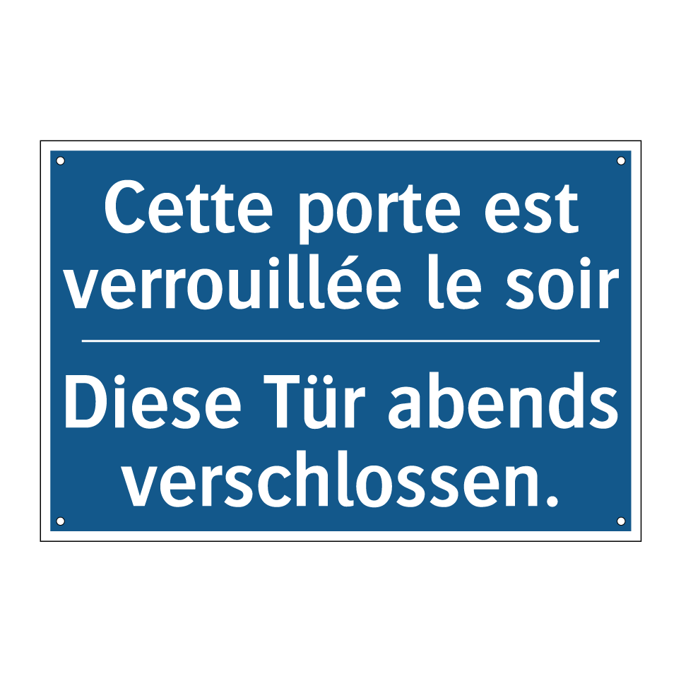 Diese Tür abends verschlossen. - Cette porte est verrouillée le /.../