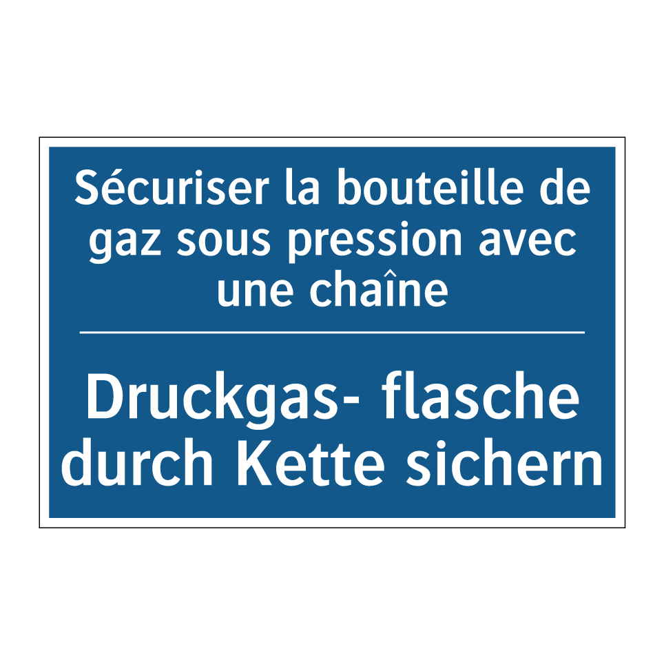 Druckgas- flasche durch Kette /.../ - Sécuriser la bouteille de gaz /.../