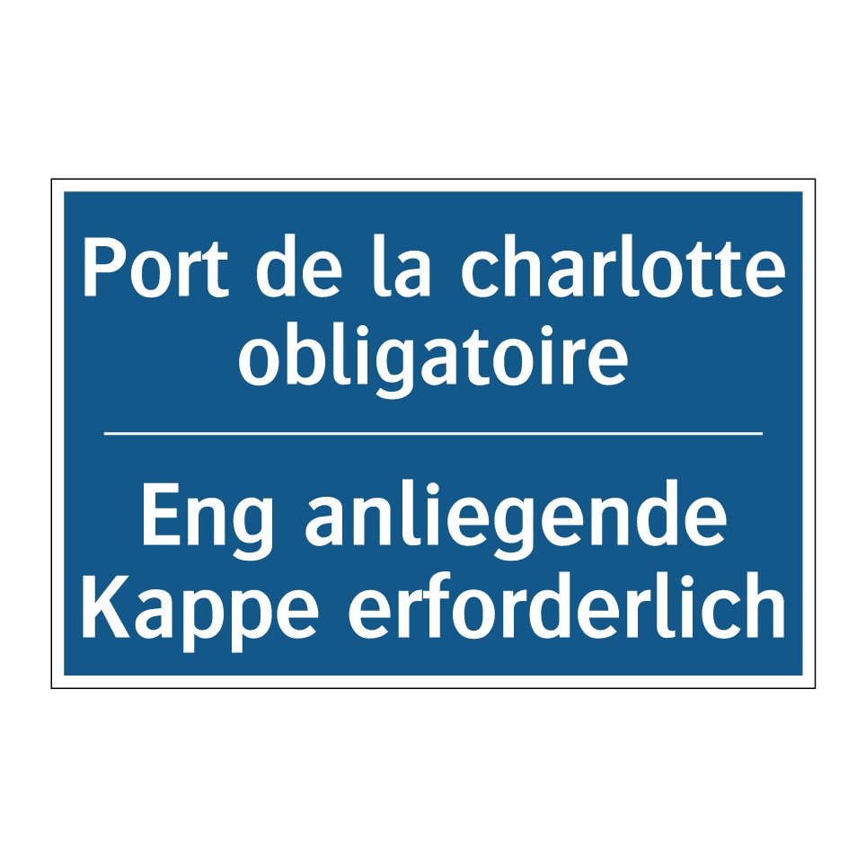 Eng anliegende Kappe erforderlich /.../ - Port de la charlotte obligatoire /.../