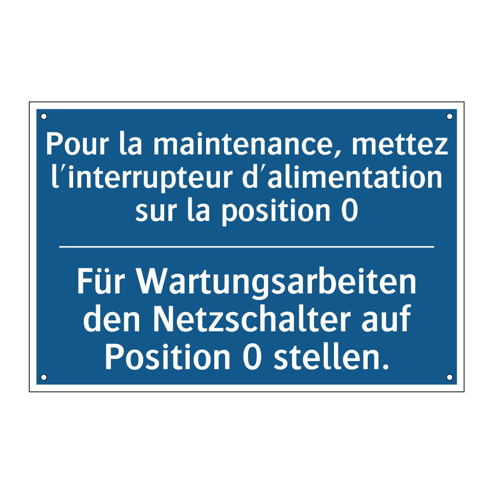 Für Wartungsarbeiten den Netzschalter /.../ - Pour la maintenance, mettez l'interrupteur /.../