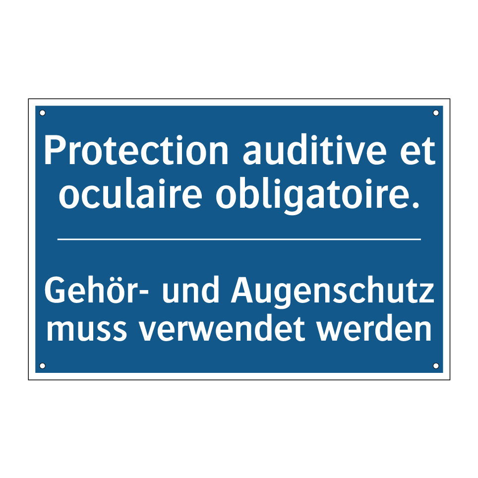 Gehör- und Augenschutz muss verwendet /.../ - Protection auditive et oculaire /.../