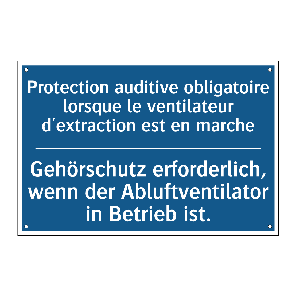 Gehörschutz erforderlich, wenn /.../ - Protection auditive obligatoire /.../
