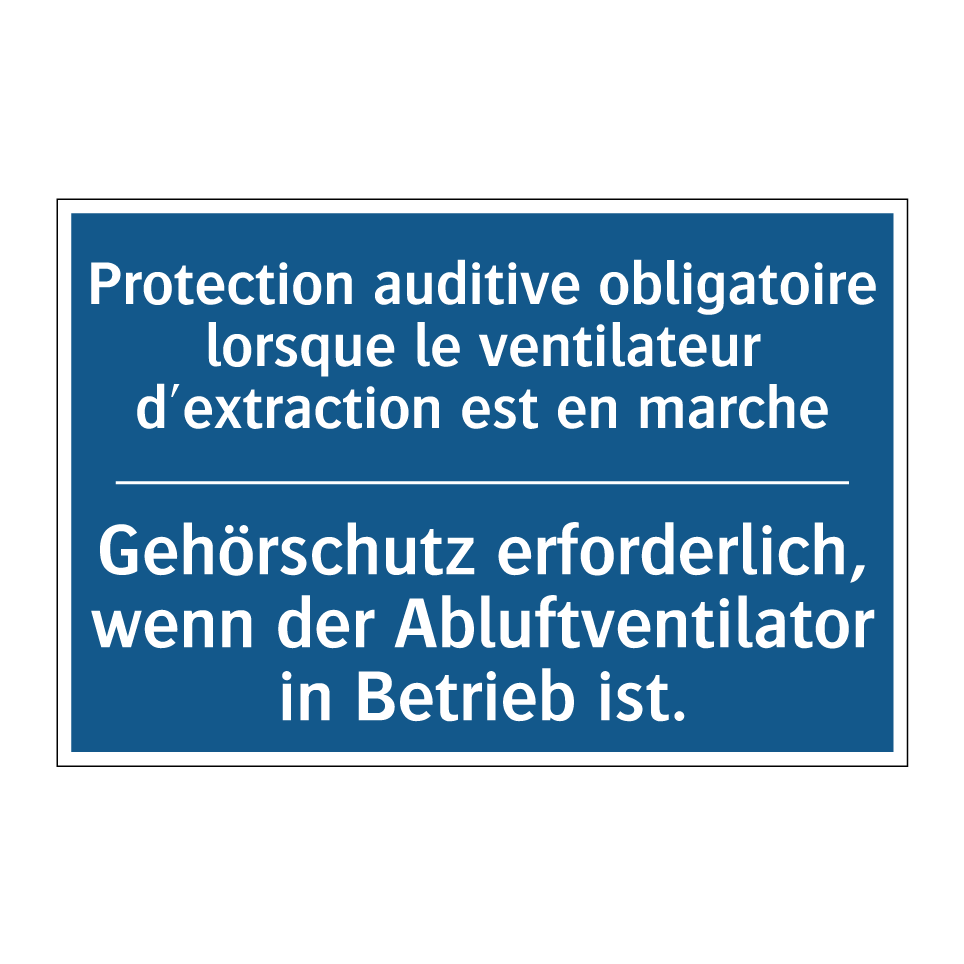 Gehörschutz erforderlich, wenn /.../ - Protection auditive obligatoire /.../