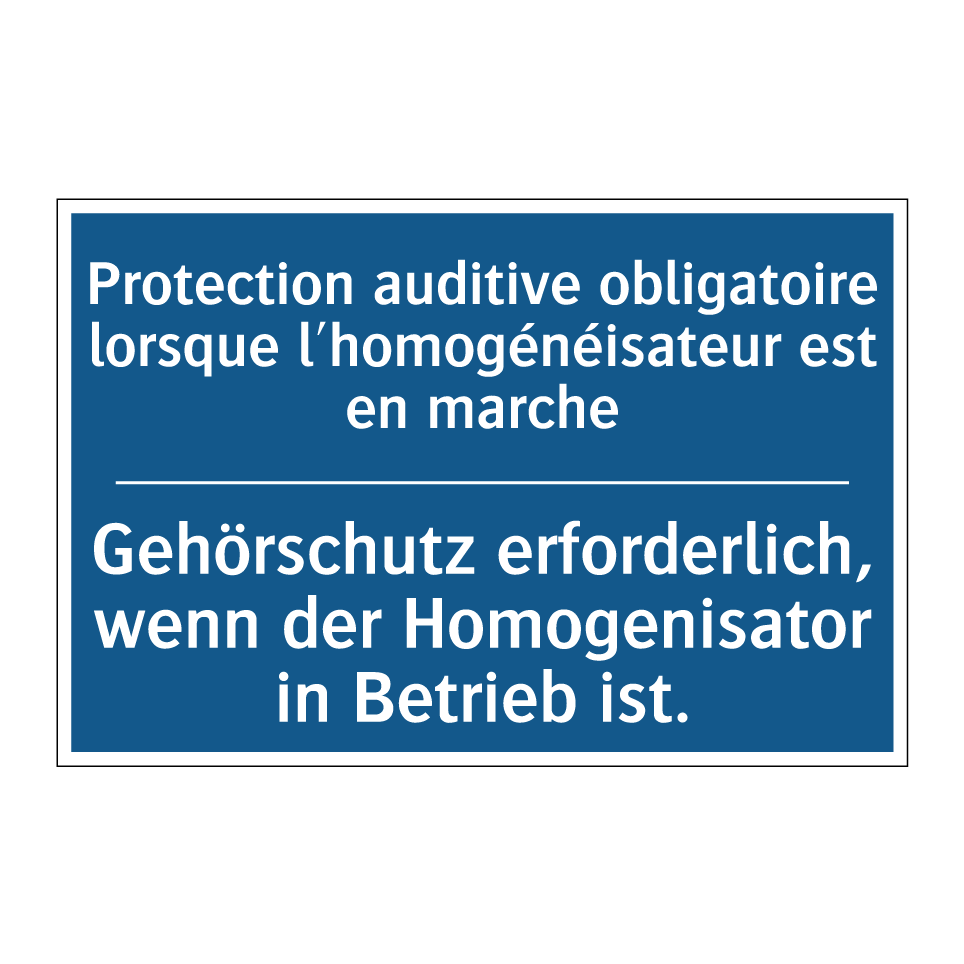 Gehörschutz erforderlich, wenn /.../ - Protection auditive obligatoire /.../