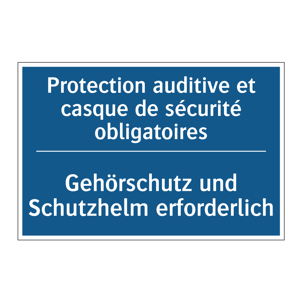 Gehörschutz und Schutzhelm erforderlich /.../ - Protection auditive et casque /.../