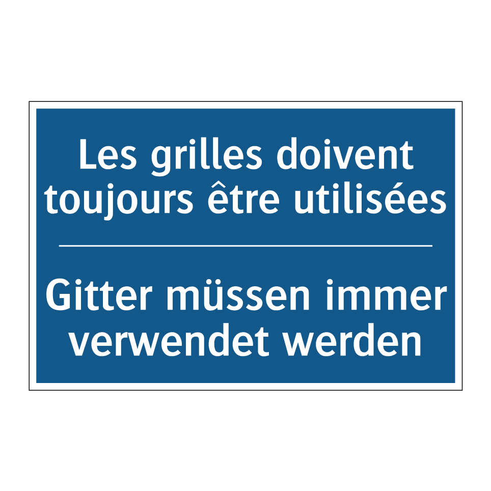 Gitter müssen immer verwendet /.../ - Les grilles doivent toujours être /.../