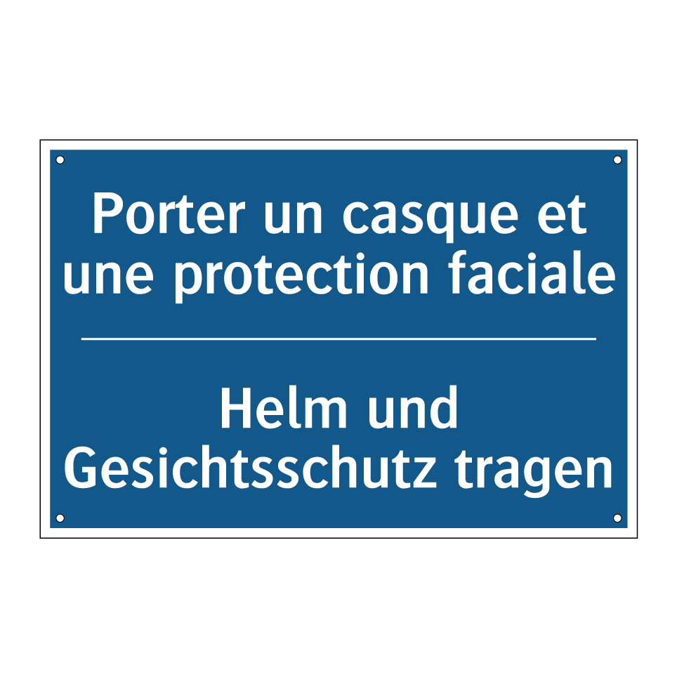 Helm und Gesichtsschutz tragen - Porter un casque et une protection /.../