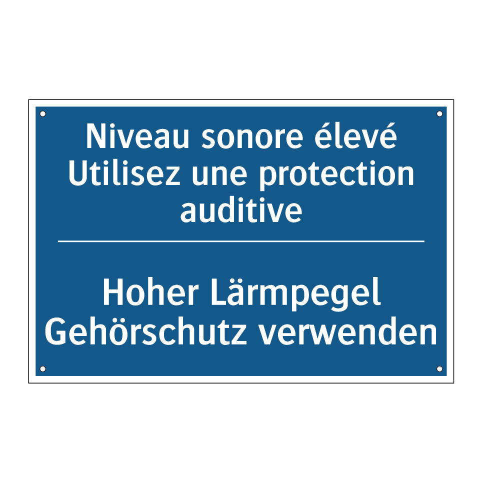Hoher Lärmpegel Gehörschutz verwenden /.../ - Niveau sonore élevé Utilisez une /.../