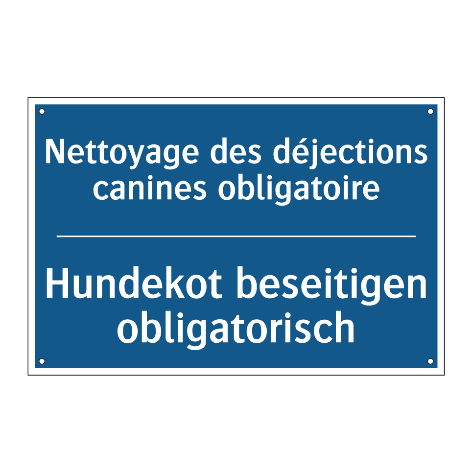 Hundekot beseitigen obligatorisch /.../ - Nettoyage des déjections canines /.../
