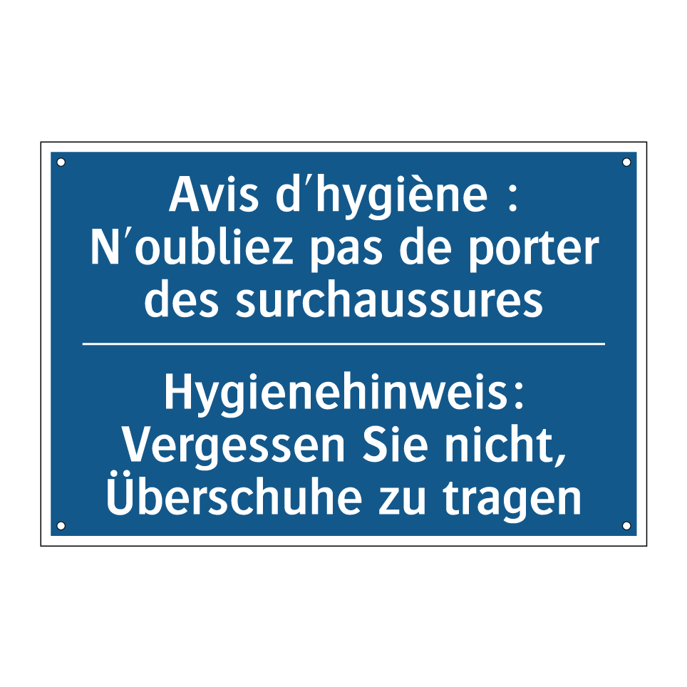 Hygienehinweis: Vergessen Sie /.../ - Avis d'hygiène : N'oubliez pas /.../