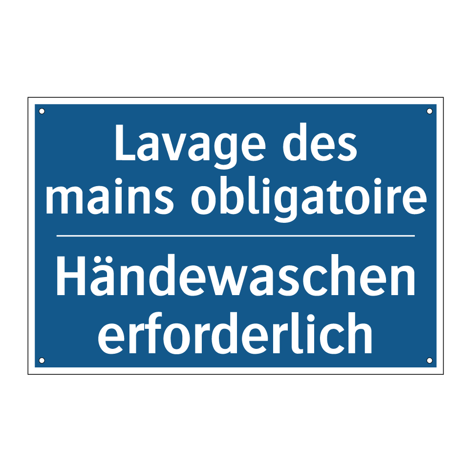 Händewaschen erforderlich - Lavage des mains obligatoire