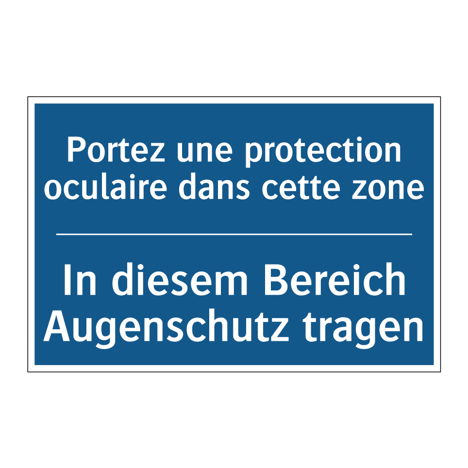 In diesem Bereich Augenschutz /.../ - Portez une protection oculaire /.../