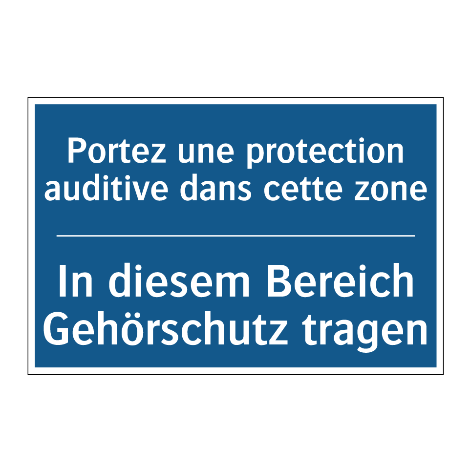 In diesem Bereich Gehörschutz /.../ - Portez une protection auditive /.../