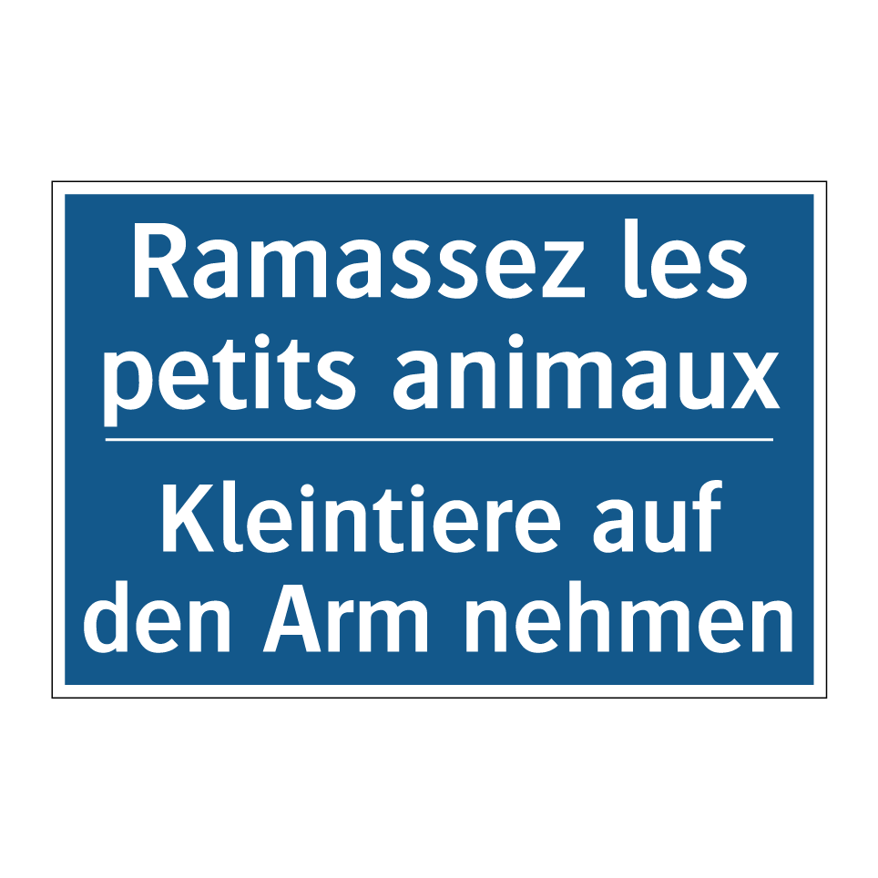 Kleintiere auf den Arm nehmen - Ramassez les petits animaux