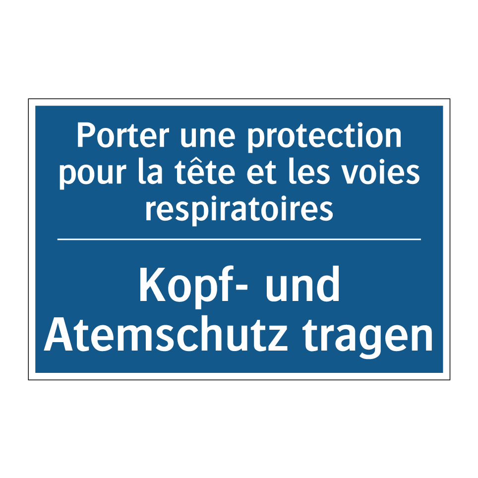 Kopf- und Atemschutz tragen - Porter une protection pour la /.../