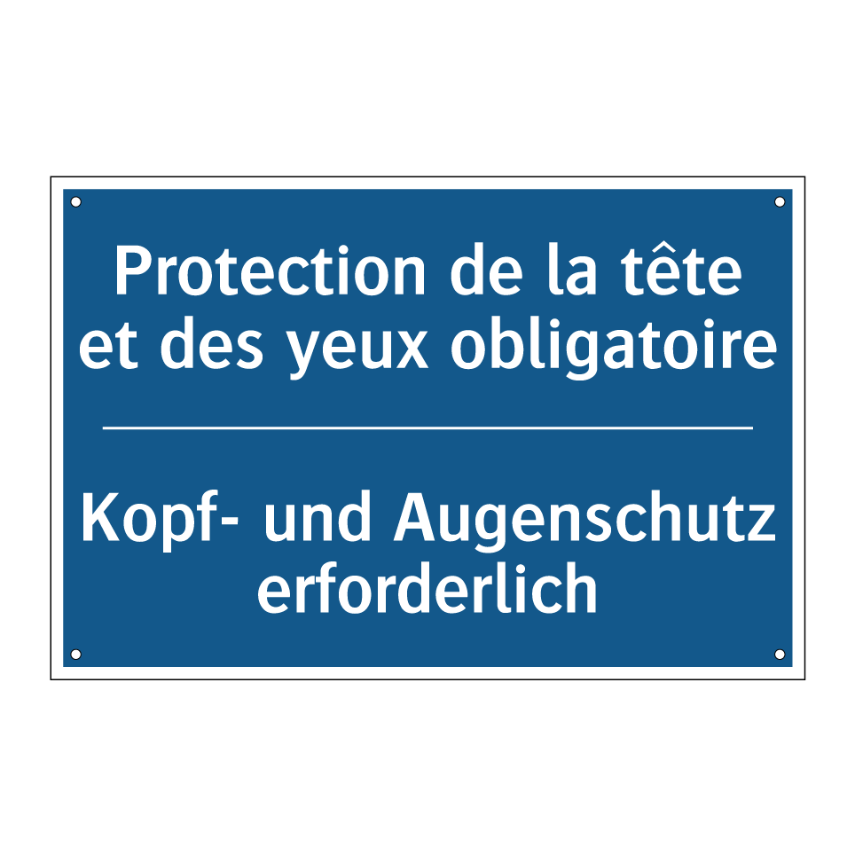 Kopf- und Augenschutz erforderlich /.../ - Protection de la tête et des yeux /.../