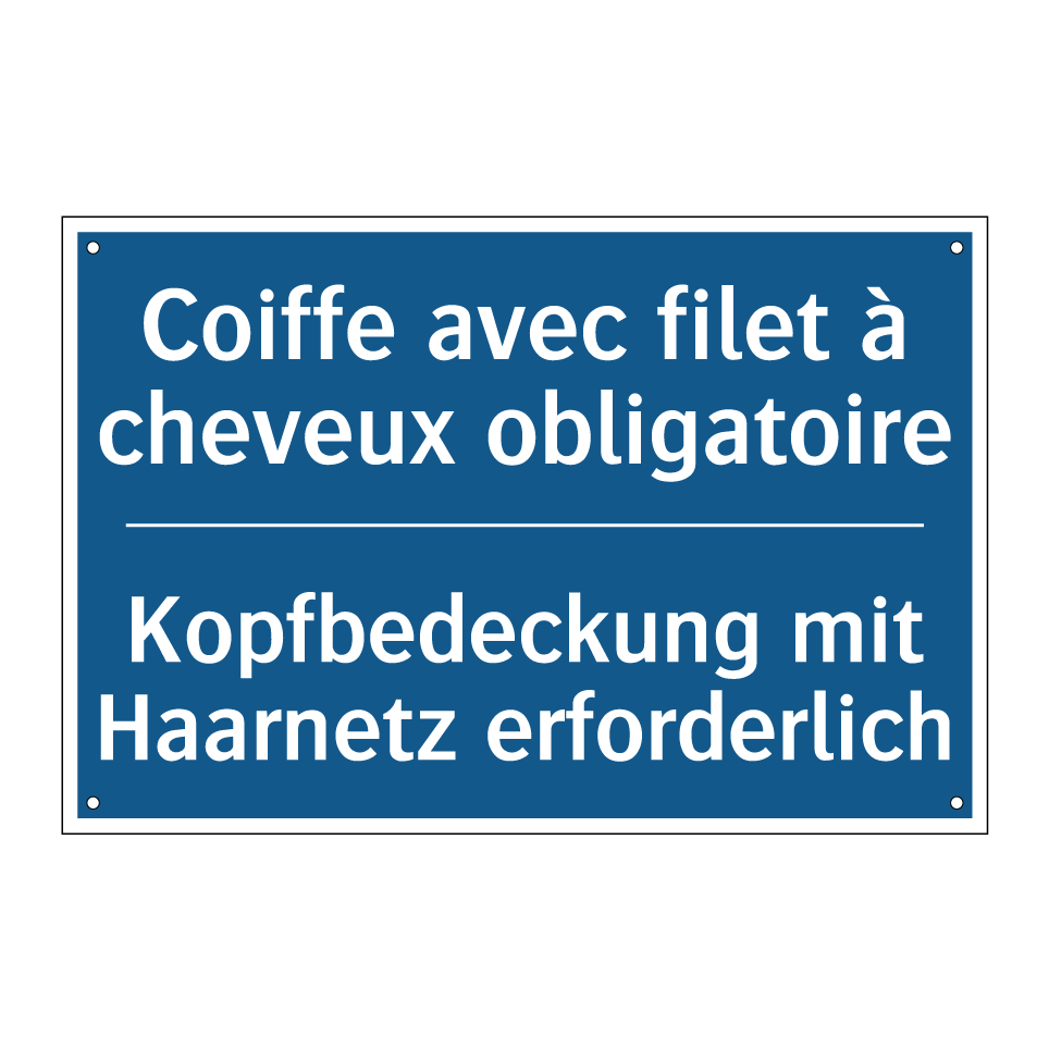 Kopfbedeckung mit Haarnetz erforderlich /.../ - Coiffe avec filet à cheveux obligatoire /.../
