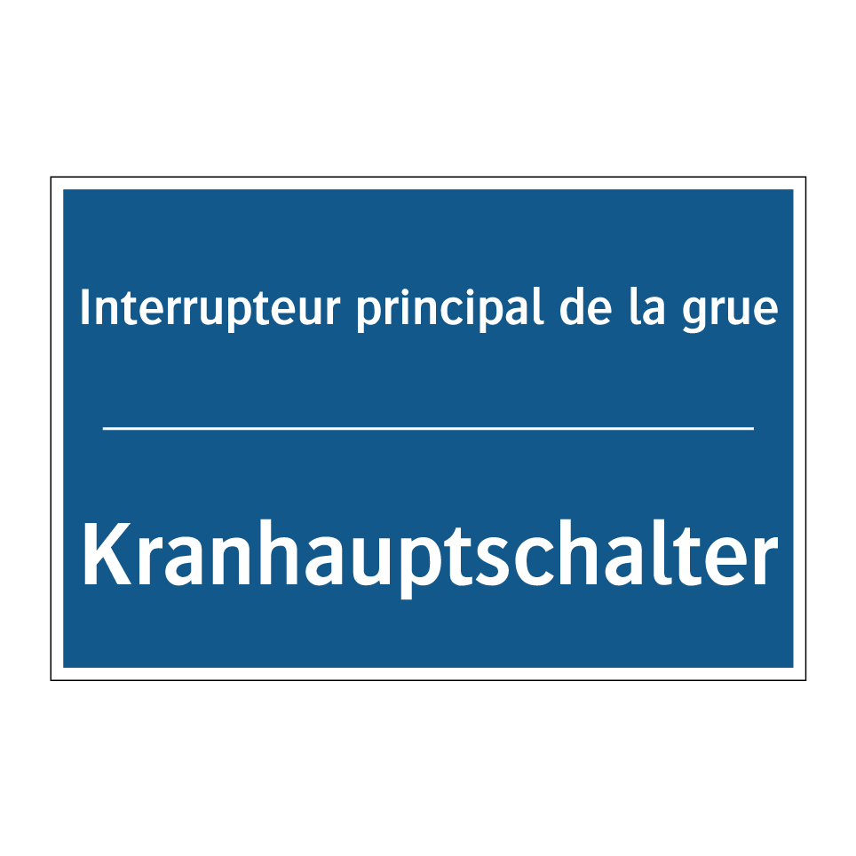 Kranhauptschalter - Interrupteur principal de la grue /.../