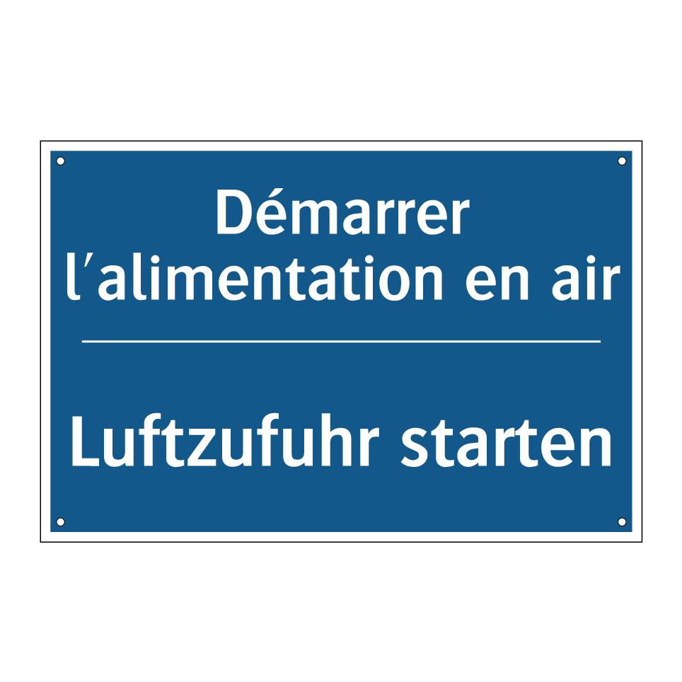 Luftzufuhr starten - Démarrer l'alimentation en air