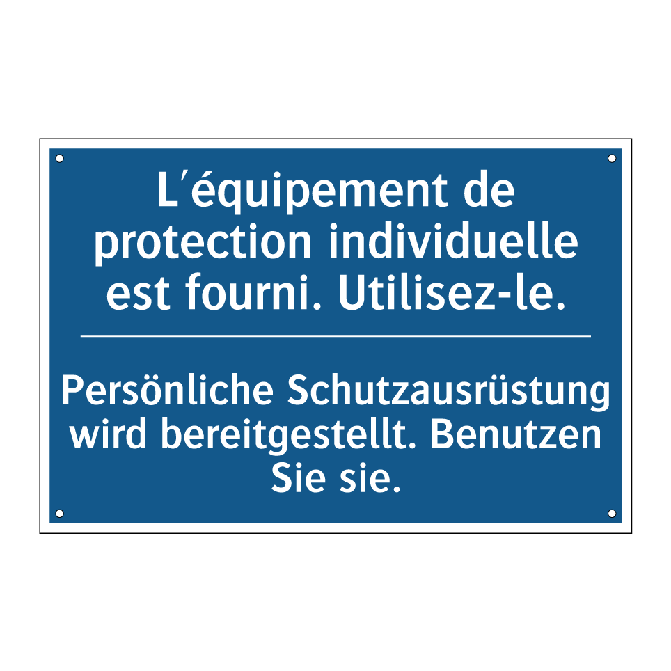 Persönliche Schutzausrüstung wird /.../ - L'équipement de protection individuelle /.../