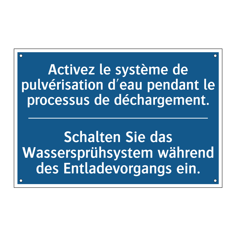 Schalten Sie das Wassersprühsystem /.../ - Activez le système de pulvérisation /.../