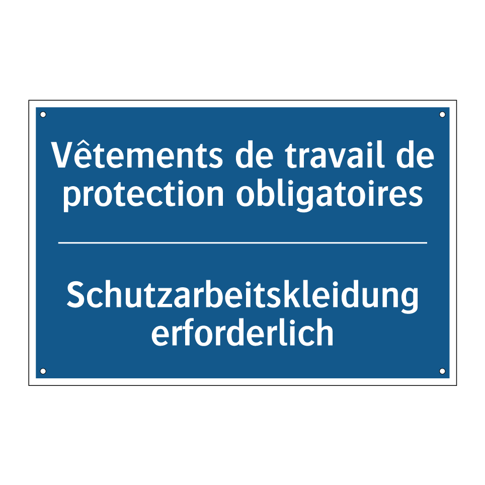 Schutzarbeitskleidung erforderlich /.../ - Vêtements de travail de protection /.../