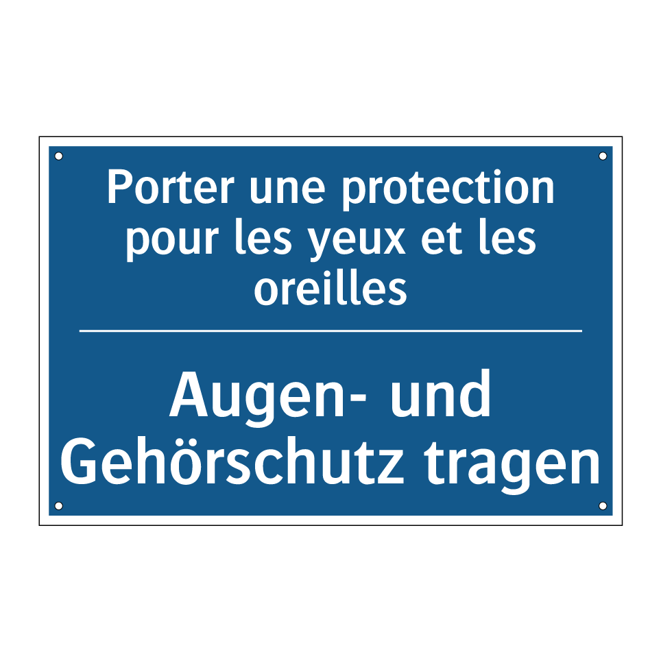 Augen- und Gehörschutz tragen - Porter une protection pour les /.../