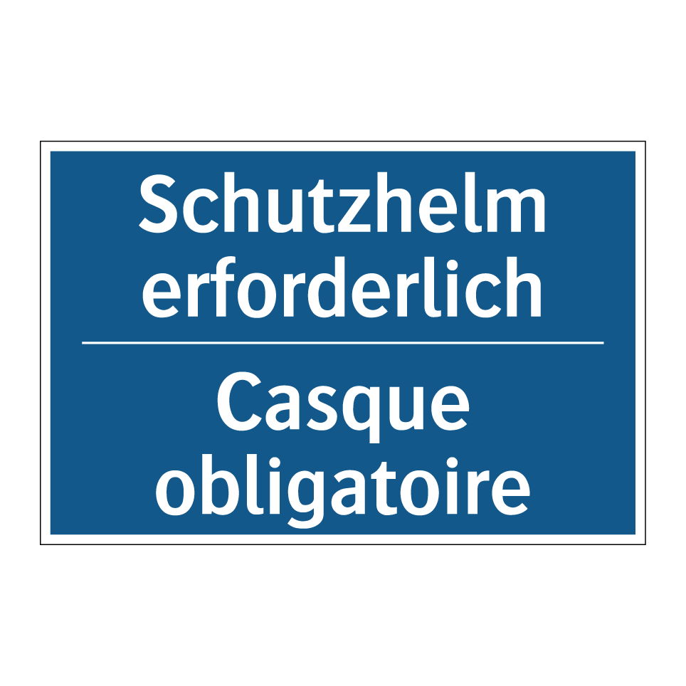 Schutzhelm erforderlich - Casque obligatoire