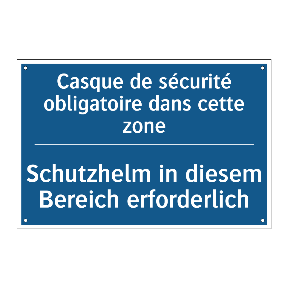 Schutzhelm in diesem Bereich erforderlich /.../ - Casque de sécurité obligatoire /.../