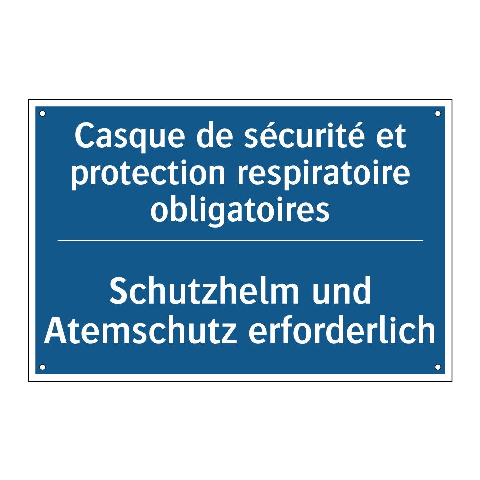 Schutzhelm und Atemschutz erforderlich /.../ - Casque de sécurité et protection /.../