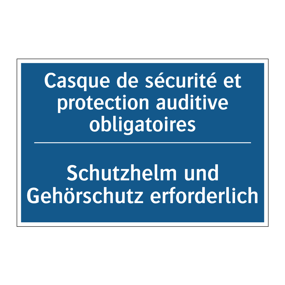 Schutzhelm und Gehörschutz erforderlich /.../ - Casque de sécurité et protection /.../