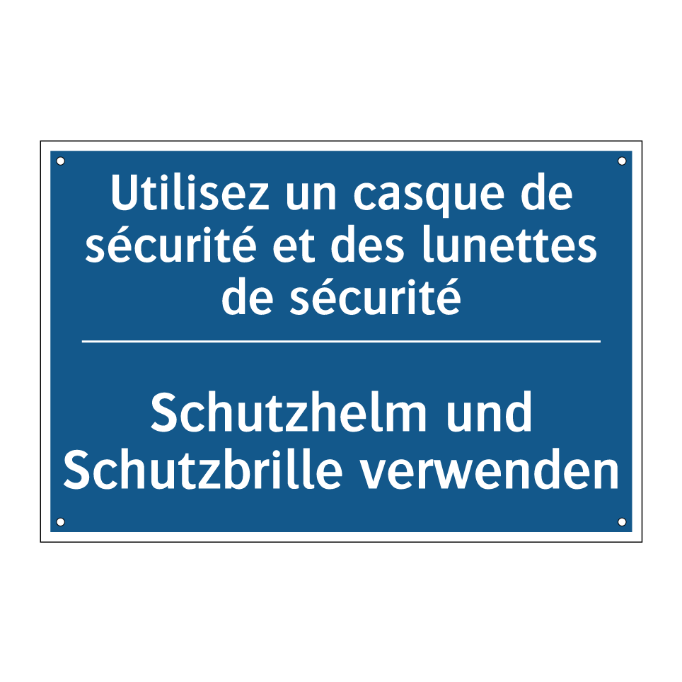 Schutzhelm und Schutzbrille verwenden /.../ - Utilisez un casque de sécurité /.../