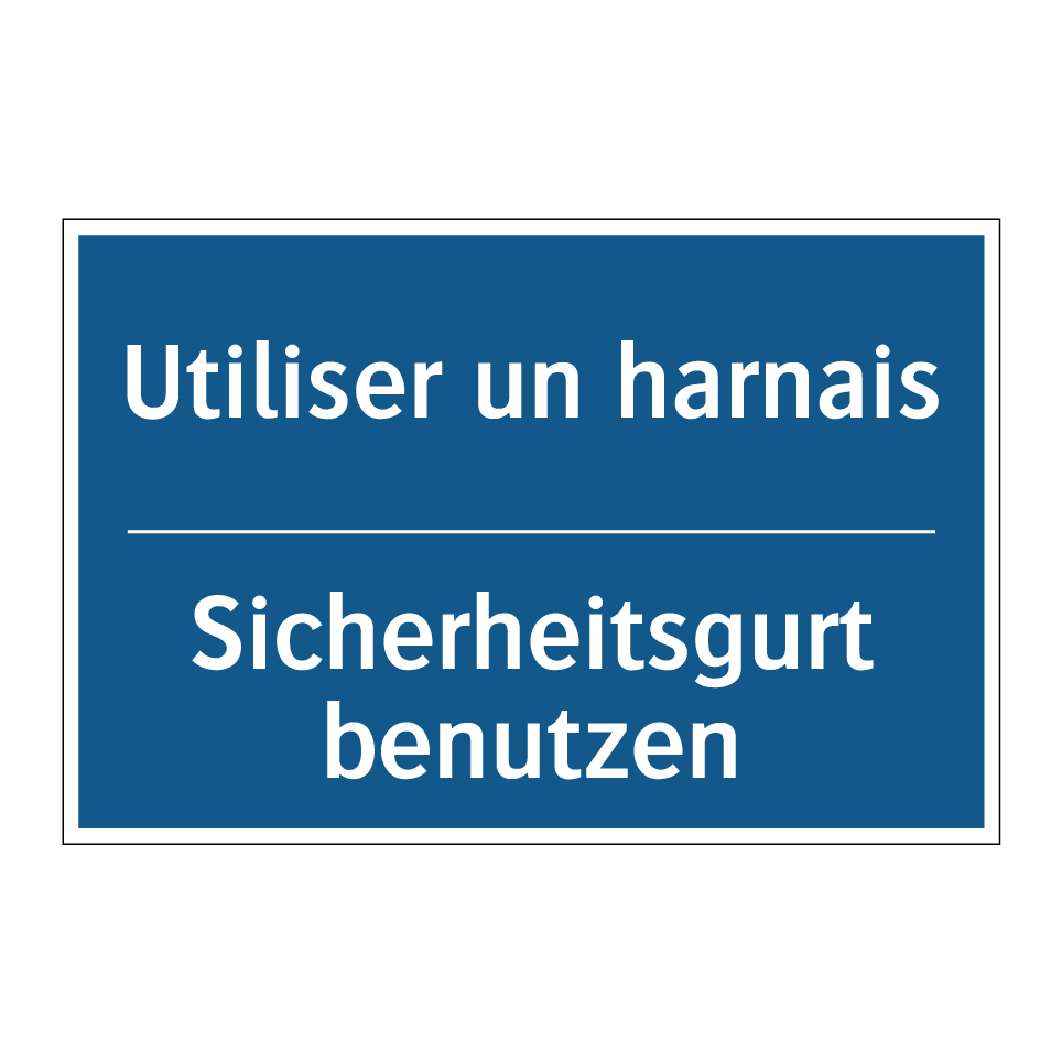 Sicherheitsgurt benutzen - Utiliser un harnais