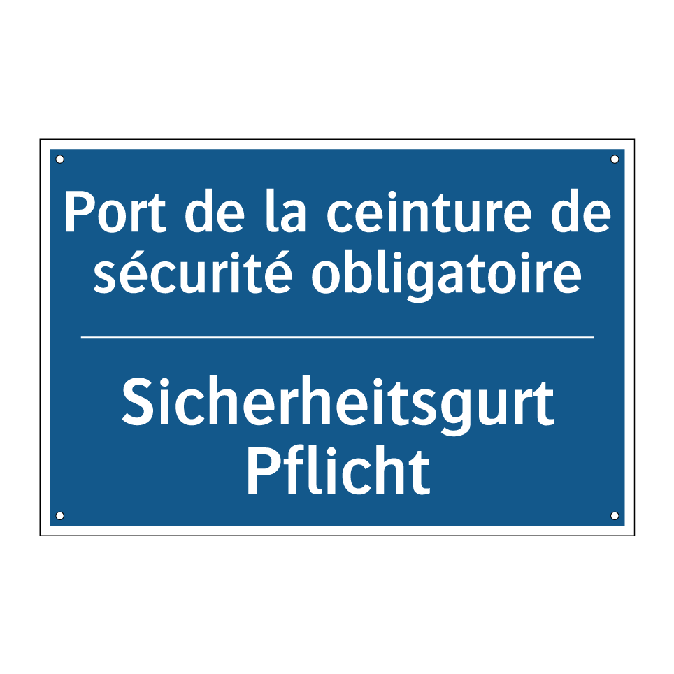 Sicherheitsgurt Pflicht - Port de la ceinture de sécurité /.../