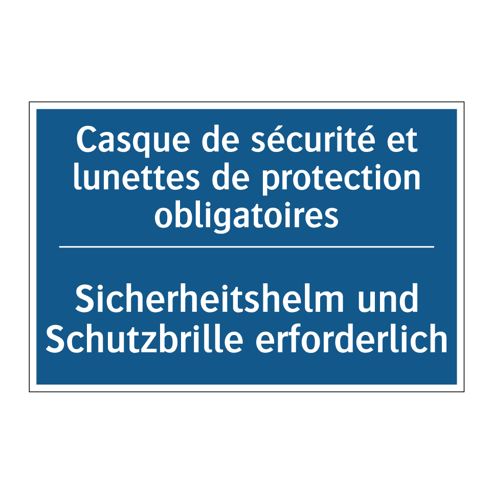 Sicherheitshelm und Schutzbrille /.../ - Casque de sécurité et lunettes /.../