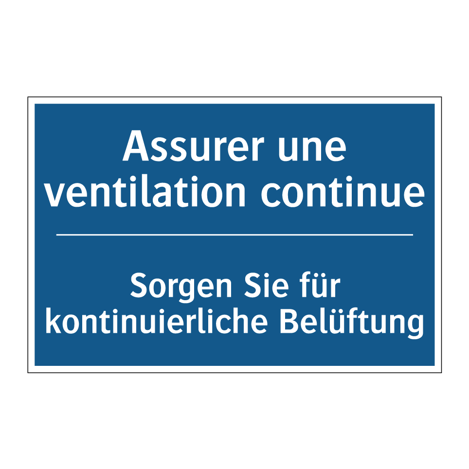 Sorgen Sie für kontinuierliche /.../ - Assurer une ventilation continue /.../