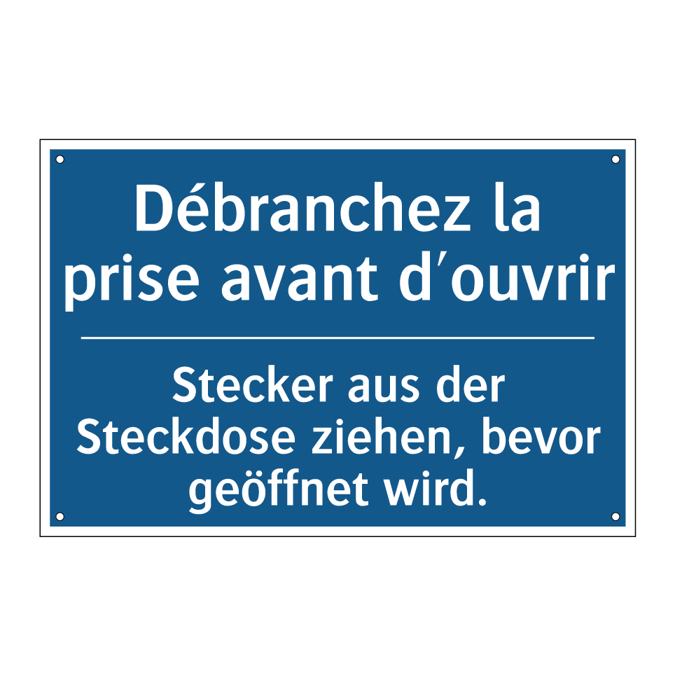 Stecker aus der Steckdose ziehen, /.../ - Débranchez la prise avant d'ouvrir /.../
