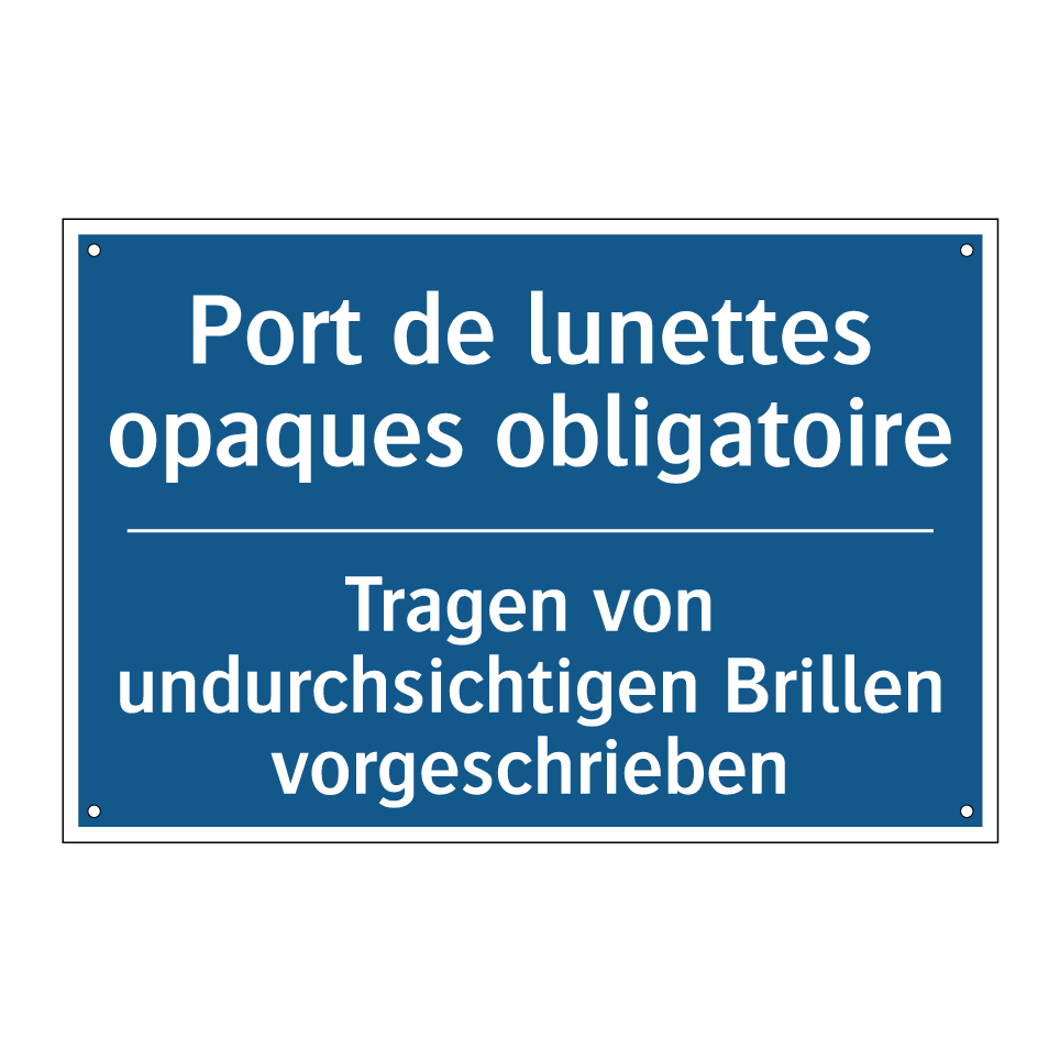 Tragen von undurchsichtigen Brillen /.../ - Port de lunettes opaques obligatoire /.../