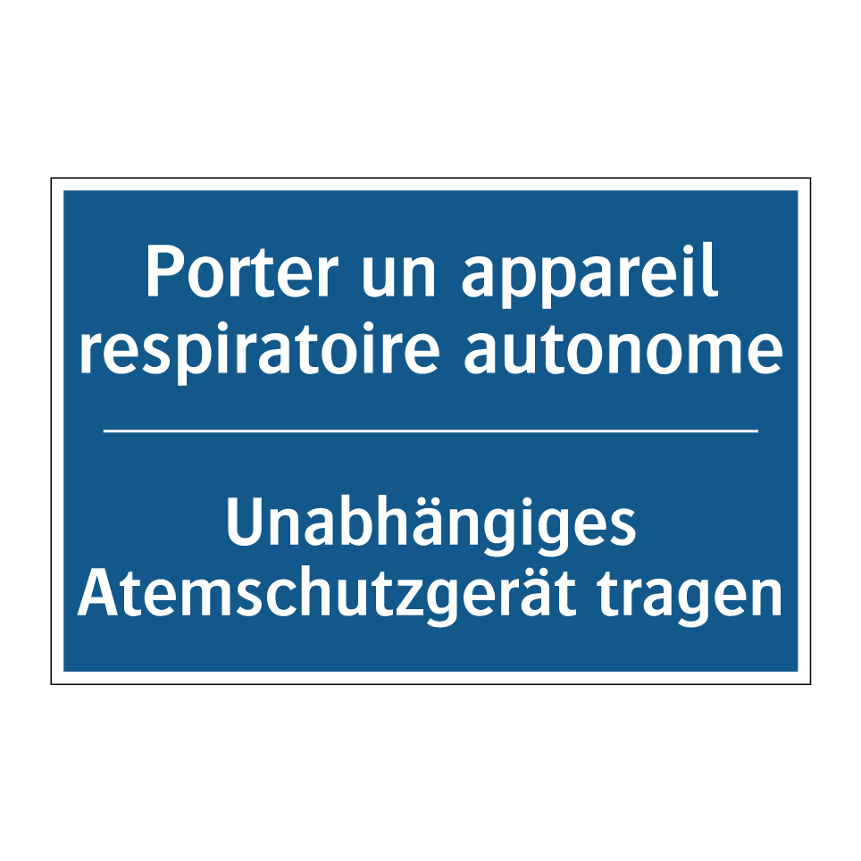 Unabhängiges Atemschutzgerät tragen /.../ - Porter un appareil respiratoire /.../