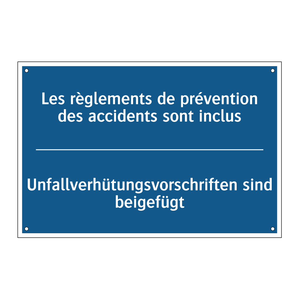 Unfallverhütungsvorschriften sind /.../ - Les règlements de prévention des /.../