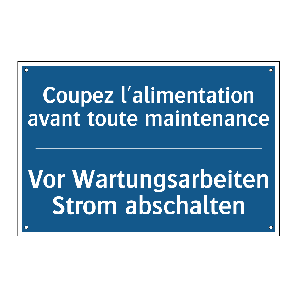 Vor Wartungsarbeiten Strom abschalten /.../ - Coupez l'alimentation avant toute /.../