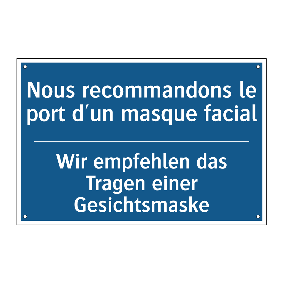 Wir empfehlen das Tragen einer /.../ - Nous recommandons le port d'un /.../