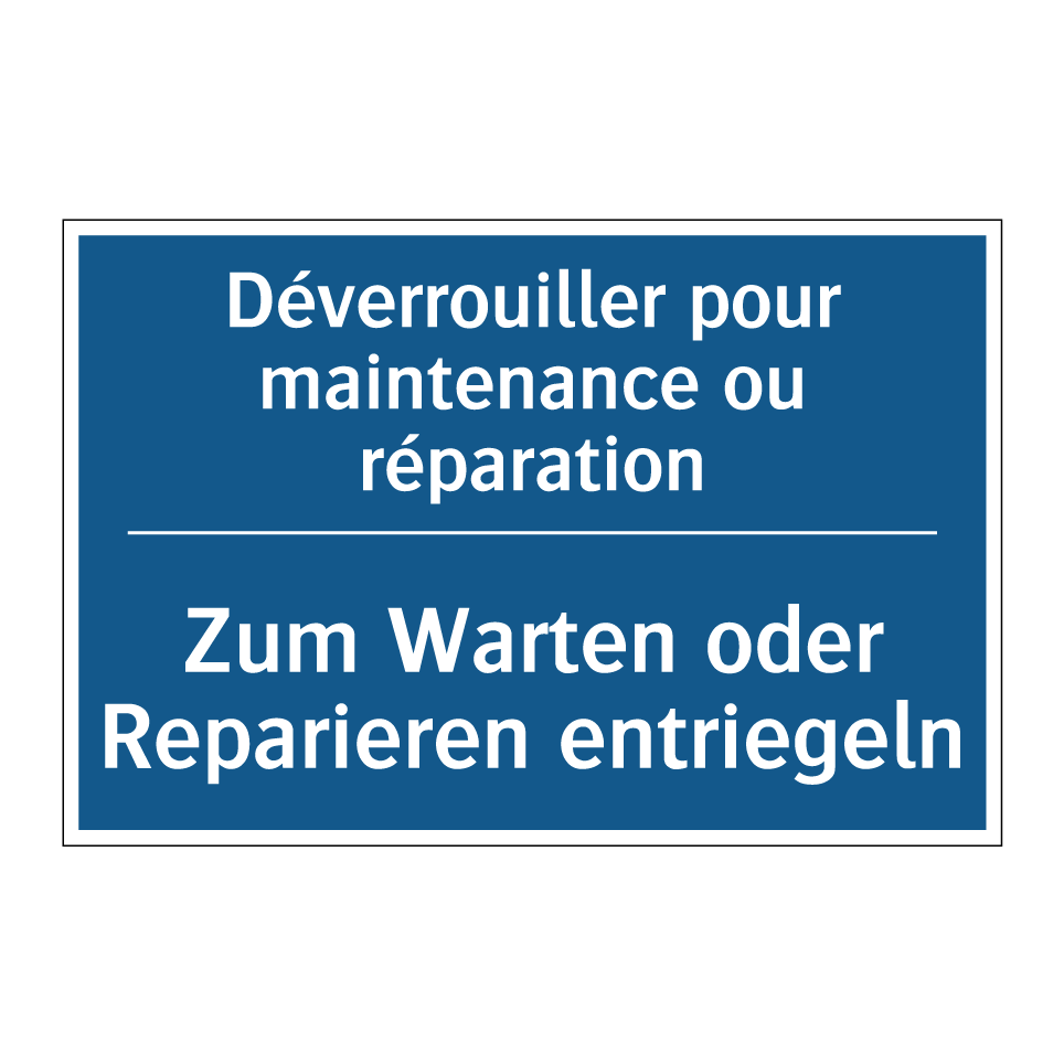 Zum Warten oder Reparieren entriegeln /.../ - Déverrouiller pour maintenance /.../