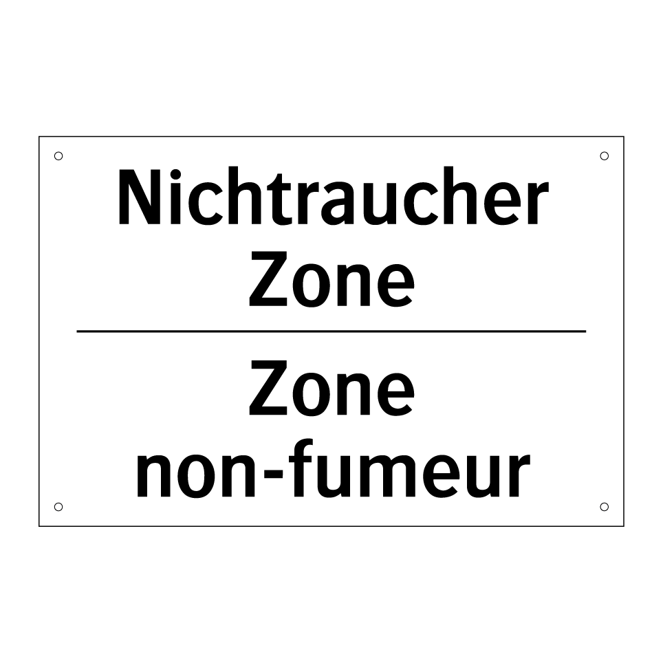 Nichtraucher Zone - Zone non-fumeur