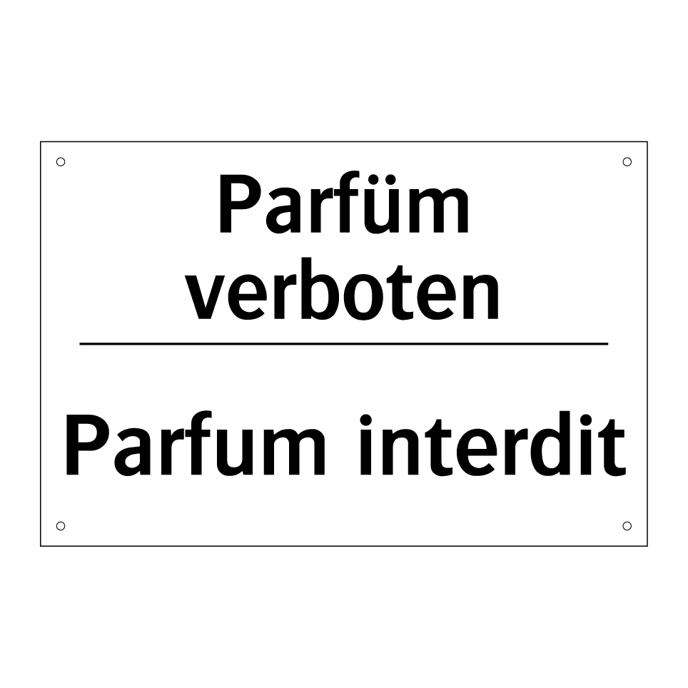 Parfüm verboten - Parfum interdit
