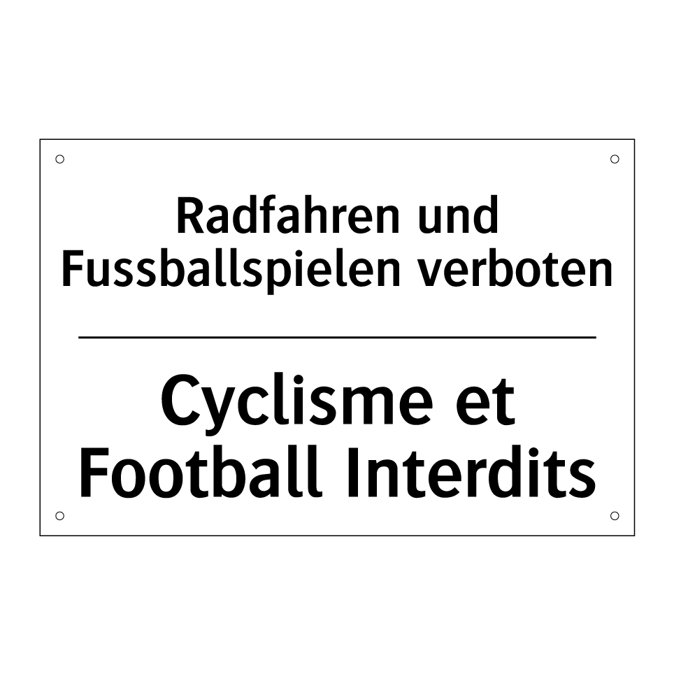 Radfahren und Fussballspielen /.../ - Cyclisme et Football Interdits