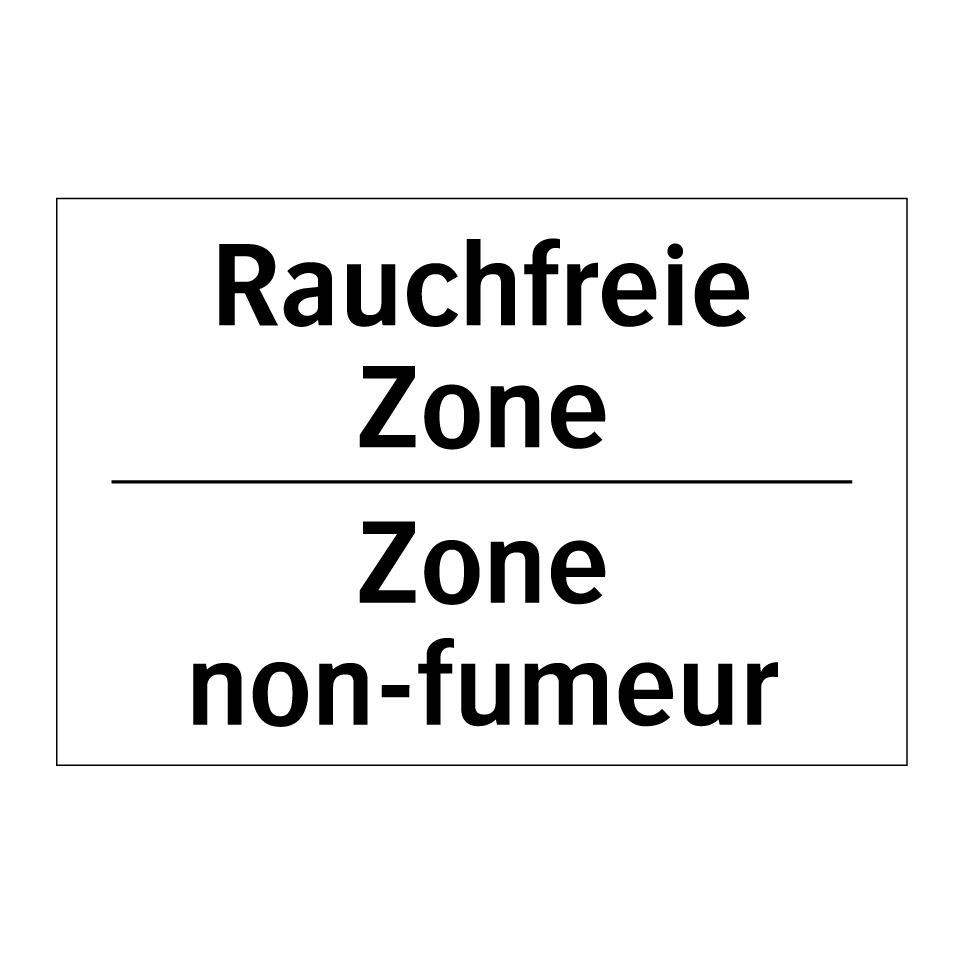 Rauchfreie Zone - Zone non-fumeur